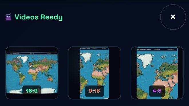 Multiple video export formats